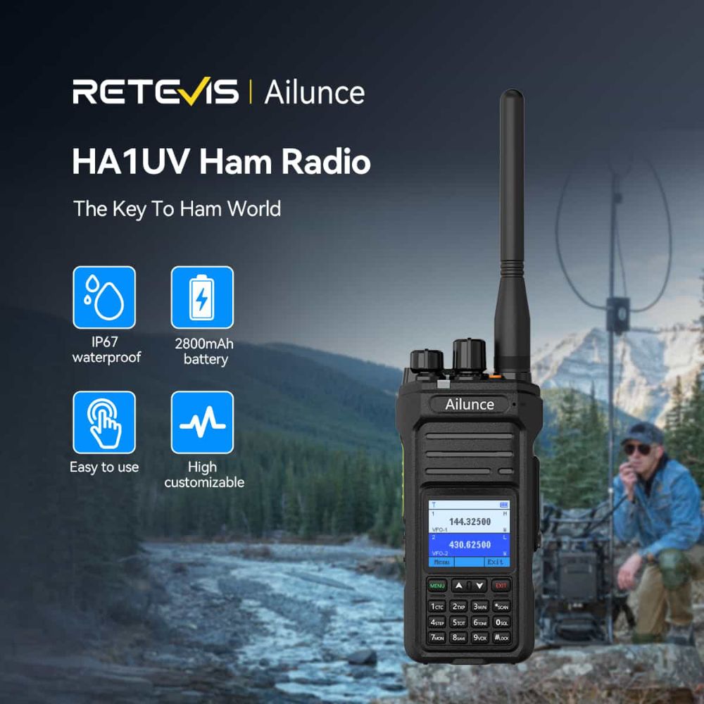 Retevis Ailunce HA1UV IP67 Long Range UHF VHF Dual Band Two Way Radio