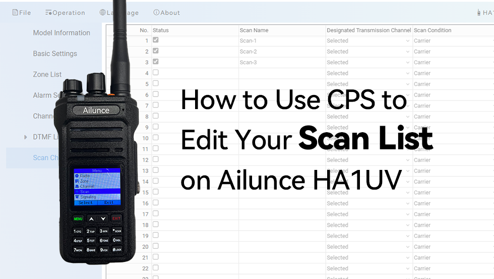 How to Use CPS to Edit Your Scan List on Ailunce HA1UV