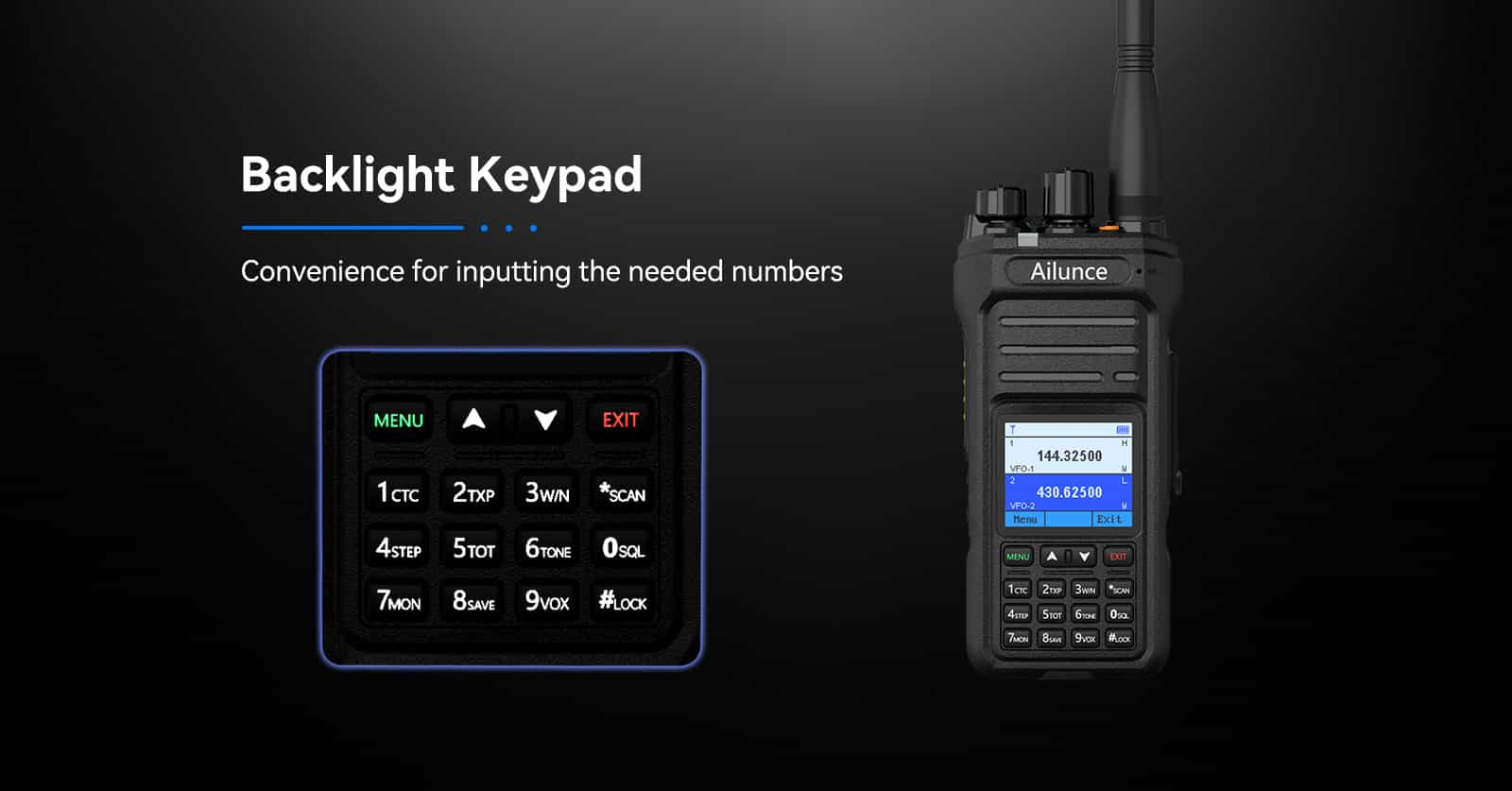 Ailunce HA1UV Backlight Keypad