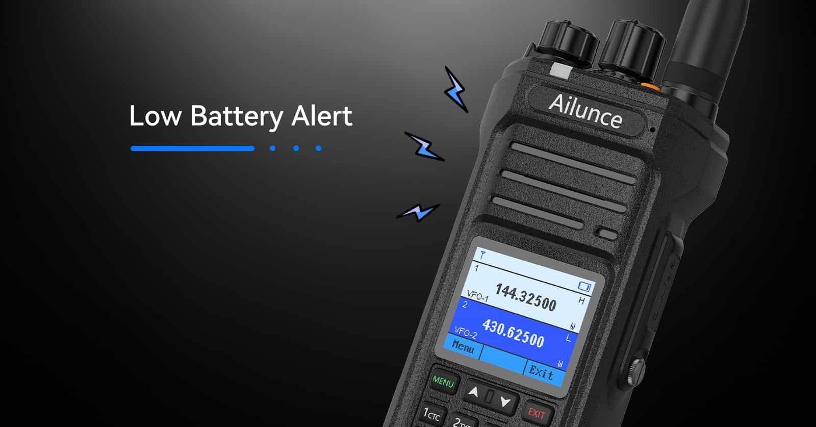 Ailunce HA1UV Low Battery Alert